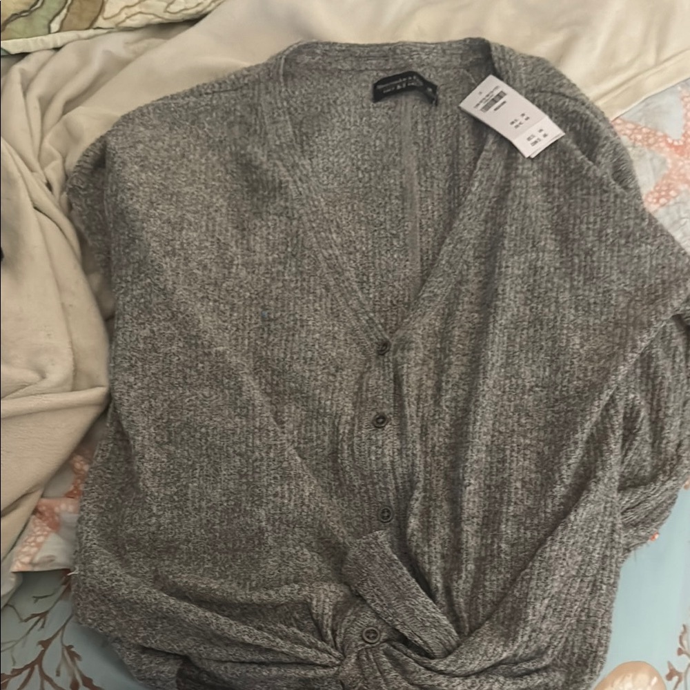 Abercrombie & Fitch Gray Cardigan Sweater